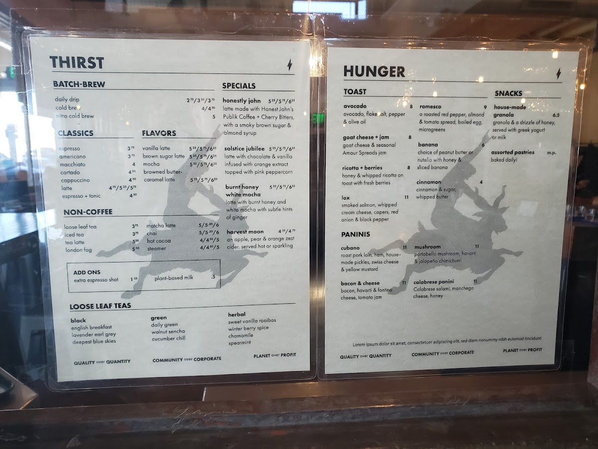 Publik Coffee Roasters Menu - Image 2